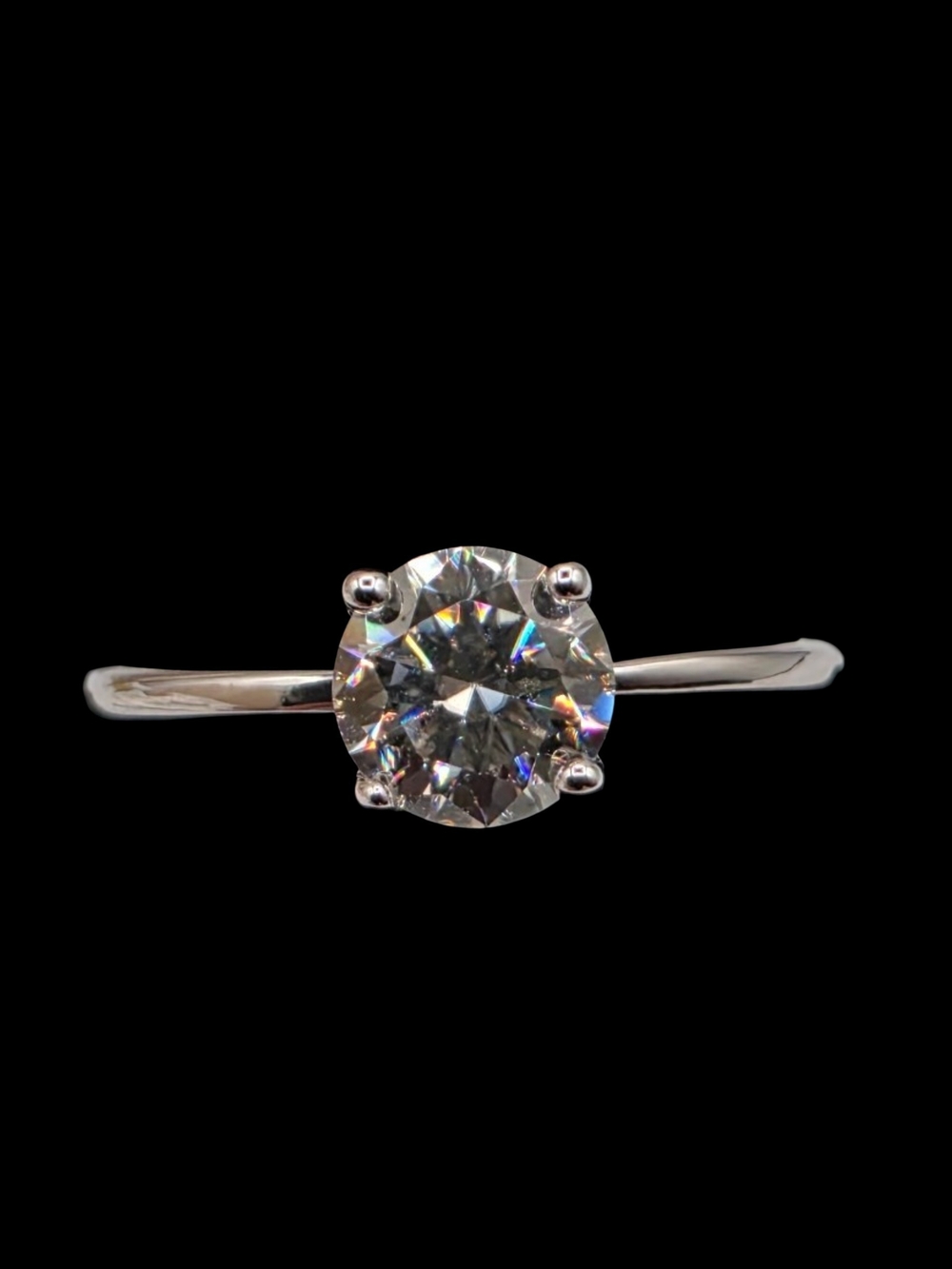 1.08 CTW Moissanite Solitaire Ring Solid 925 Sterling Silver Silver SZ 10